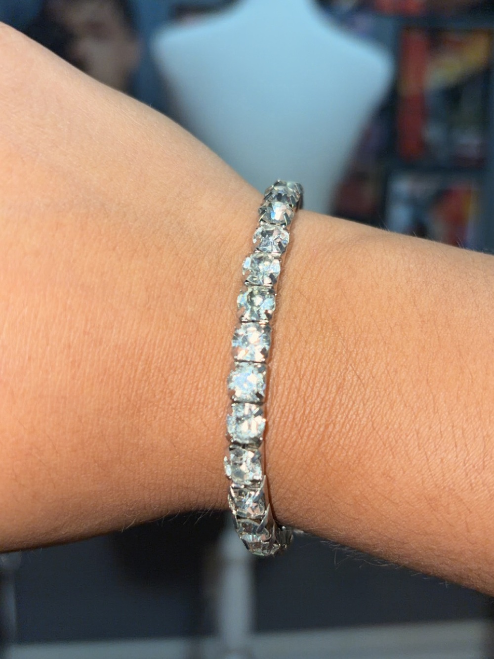 Classic Silver Crystal Tennis Bracelet - Silver